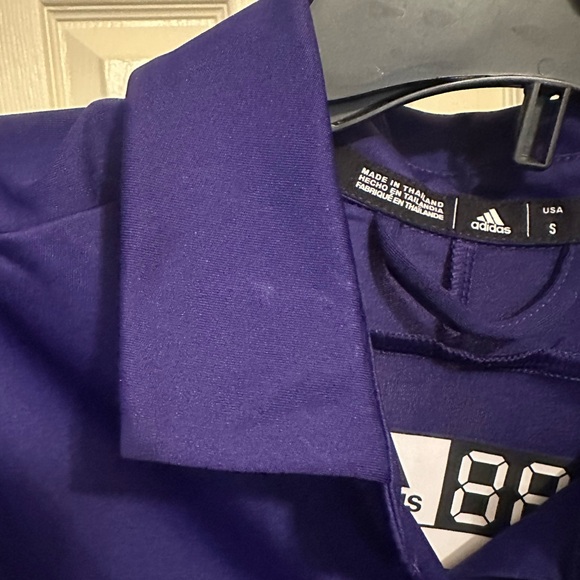 ❗️Adidas PrimeBlue Purple Short Sleeve Active Polo Short Sleeve Shirt Size Small - Picture 8 of 8